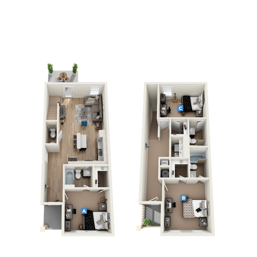 Oakview 3 x 3.5 Floor plan
