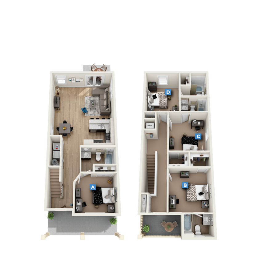Bloomfield 4 x 4 Floor plan