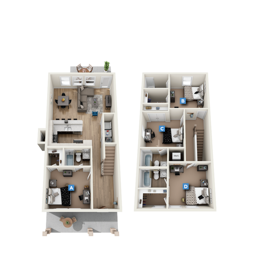 Lumpkin A  4 x 4 Floor plan